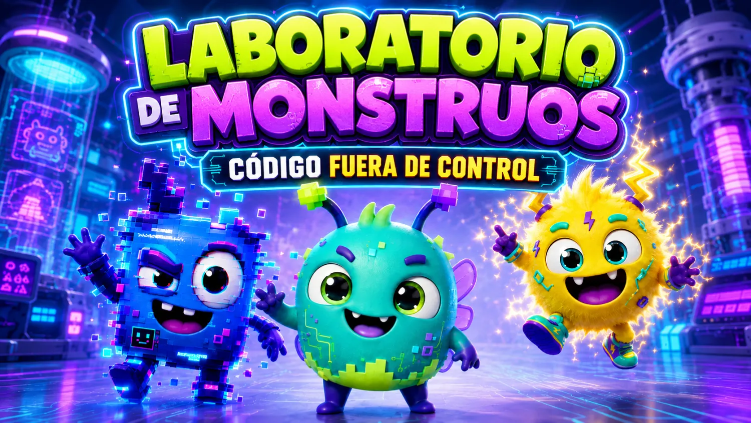 Laboratorio de Monstruos: Sparky, Glitch y Bug